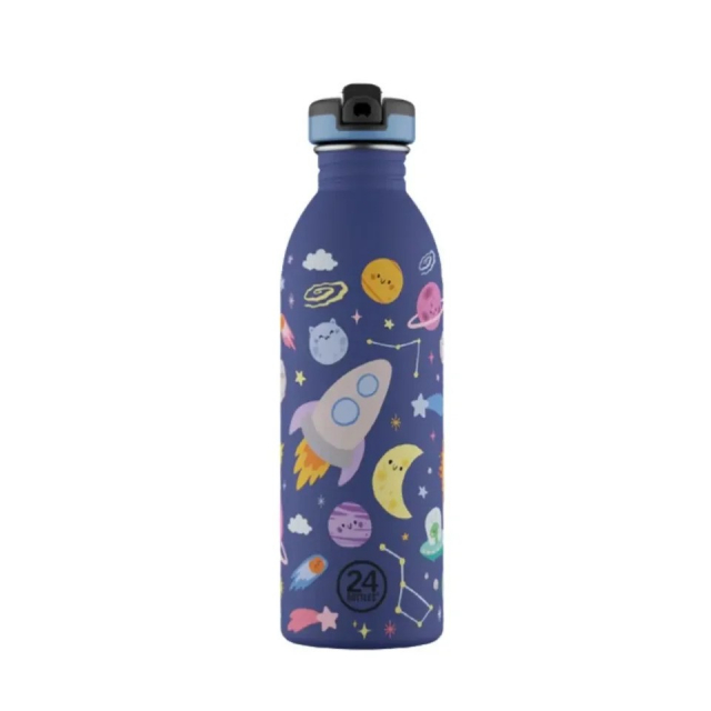24Bottles Urban Bottle - Space Friends - Blauw - 500 ml