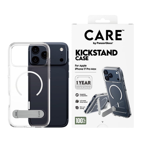 PanzerGlass - CARE Feature Case Transparant met standaard & MagSafe - iPhone 17 Pro Max