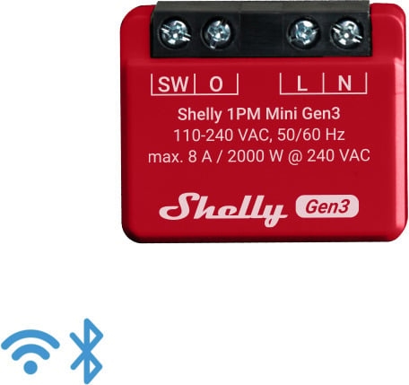 Shelly 1PM Mini Gen3 - relaisschakelaar voor wifi-netwerken