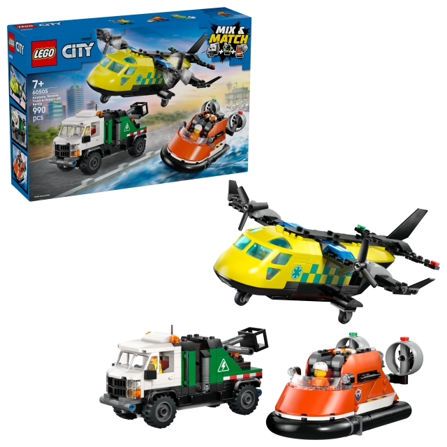 LEGO LEGO City - Vliegtuig, Servicewagen & Hovercraft Remix (60505)