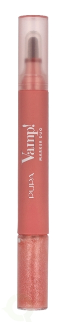 Pupa Milano Pupa Vamp! Marker Duo 4 ml #002 Frozen Rose / lip marker 1,4ml / lip gloss 2,6ml