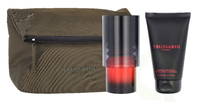Trussardi Primo Giftset 200 ml Edp Spray 100ml Box/Shampoo & Shower Gel 100ml/Beauty Bag