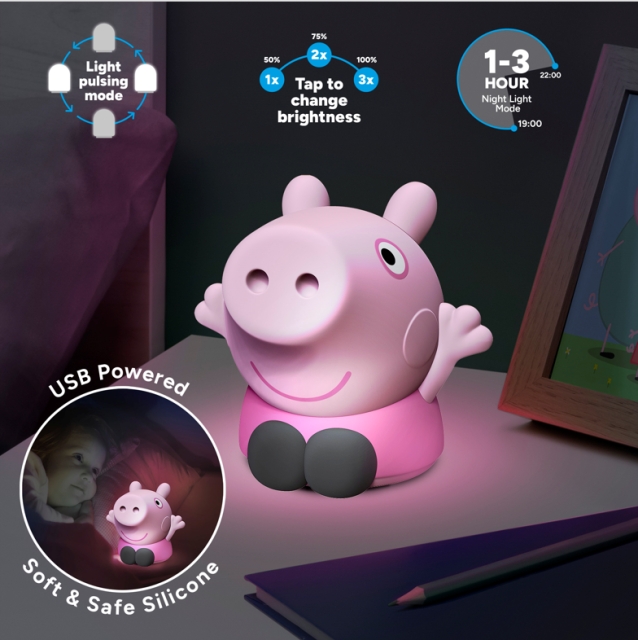 Paladone Peppa Pig siliconen lampje, oplaadbaar