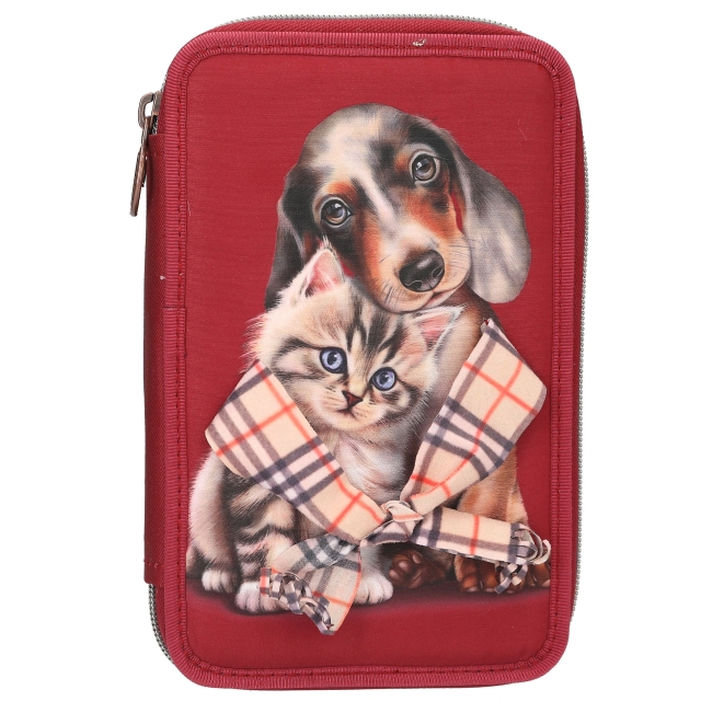 TOPModel Dubbel etui FUR EVER FRIENDS - Diep, warm rood