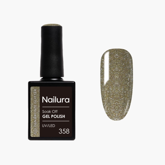 Nailura Gellak 358 - Golden Bronze Glitter - 10 ml