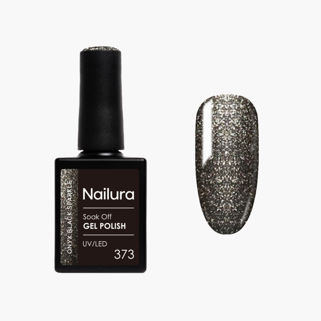 Nailura Gellak 373 - Onyx Black Sparkle - 10 ml