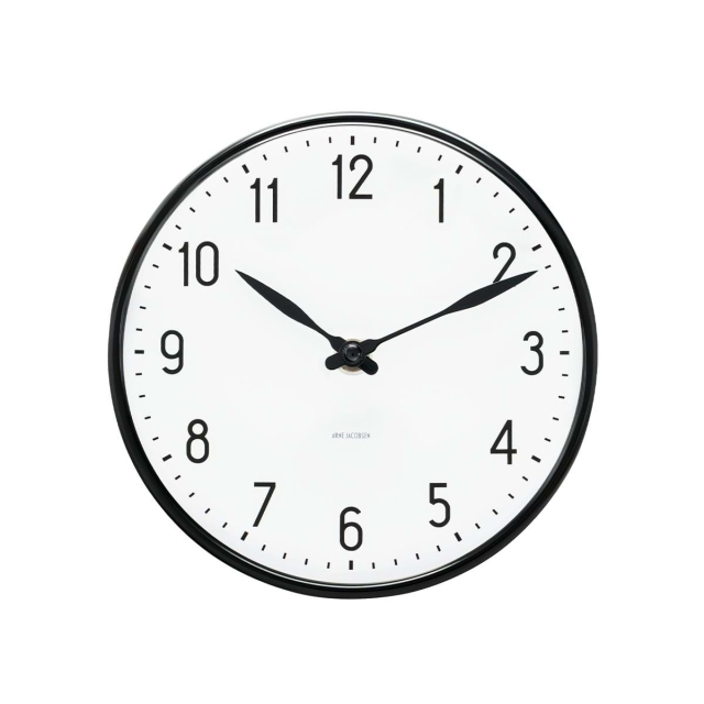Arne Jacobsen Clocks Arne Jacobsen - Wandklok voor in de hal - Ø29 cm - Zwart