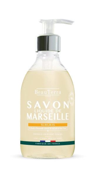 BeauTerra Vloeibare zeep uit Marseille - Zoete amandelolie - 300 ml