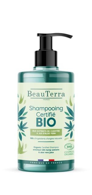BeauTerra Biologische shampoo met hennep en aloë vera - 750 ml