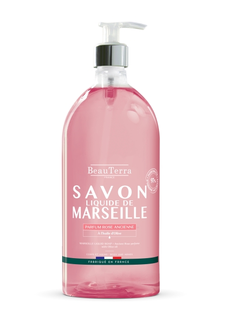 BeauTerra Vloeibare zeep uit Marseille - Rose Ancienne - 1 l