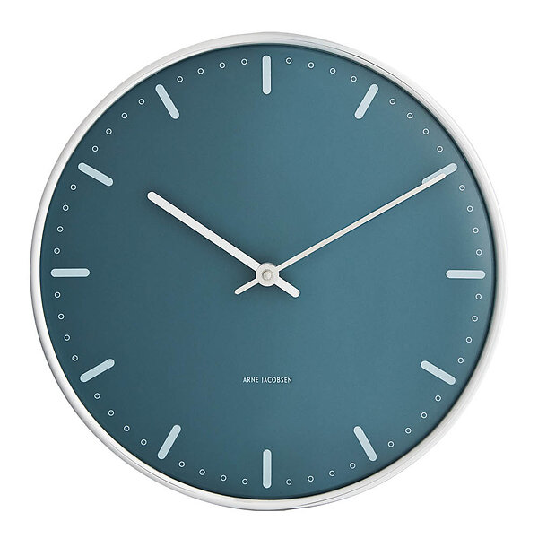 Arne Jacobsen Clocks Arne Jacobsen - City Hall wandklok - Ø21 cm - Blauw
