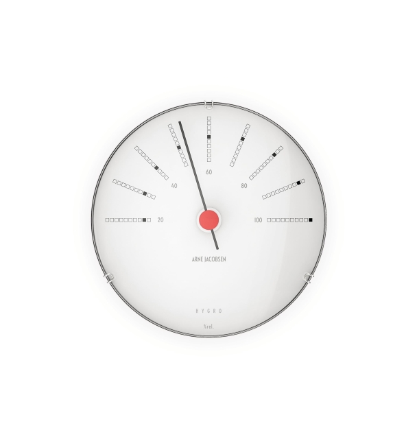 Arne Jacobsen Clocks Arne Jacobsen - Bankers Hygrometer - Wit/Zwart/Rood - Ø12 cm