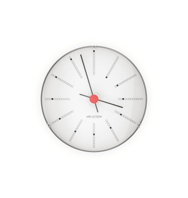 Arne Jacobsen Clocks Arne Jacobsen - Bankers wandklok - Wit/Zwart/Rood - Ø12 cm