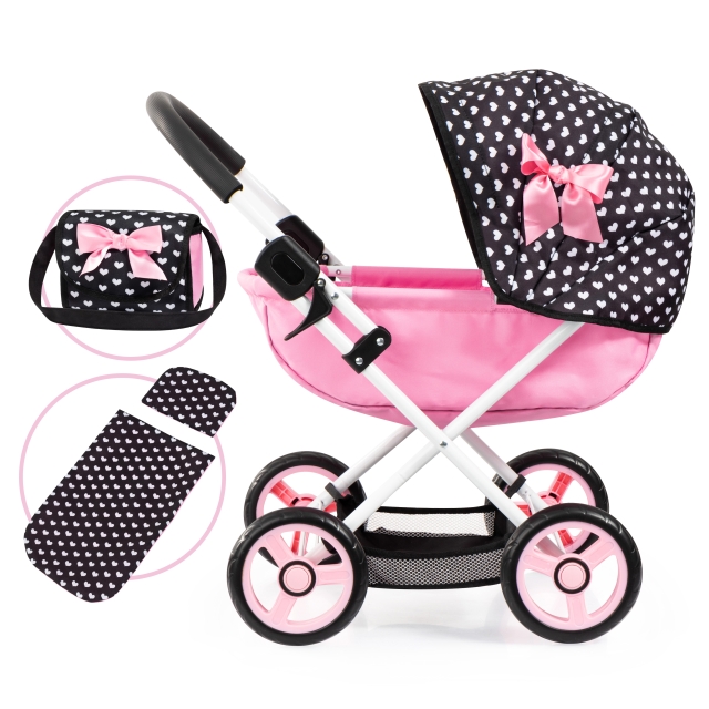 Bayer Poppenwagen Cosy - Zwart/Roze (12760AA)