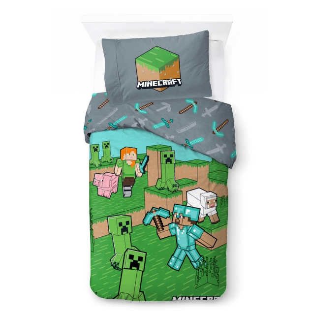 BrandMac Beddengoed - Volwassen maat 140 x 200 cm - Minecraft-dieren en -mobs (1029637)