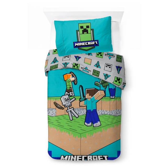BrandMac Beddengoed - Volwassen maat 140 x 200 cm - Minecraft The fight is on (1029658)