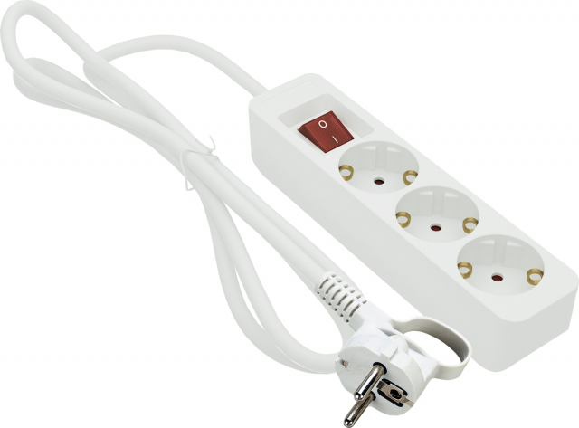 Gelia AFTAKSTUK 3-V AARDING 1M WIT INBEGREPENGelia