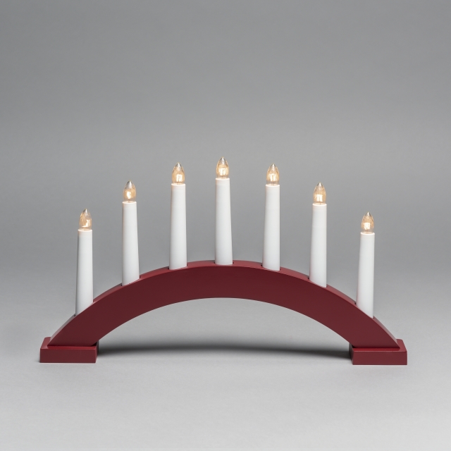 Konstsmide Elljusstake 7-arm 3972-520 7 ljus röd Konstsmide