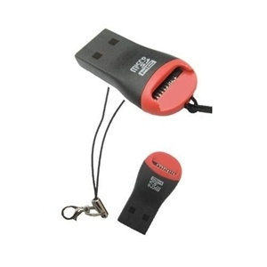 USB 2.0-kaartlezer voor microSDHC (rood/zwart) in de groep HOME ELECTRONICS / Opslagmedia / Geheugenkaartlezer bij TP E-commerce Nordic AB (38-1023)