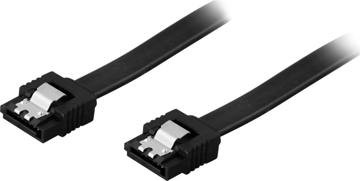 DELTACO SATA-kabel, SATA 6Gb/s, lås-clips, rak-rak, 1m, svart in de groep COMPUTERS & RANDAPPARATUUR / Computerkabels / Interne / SATA bij TP E-commerce Nordic AB (38-11045)