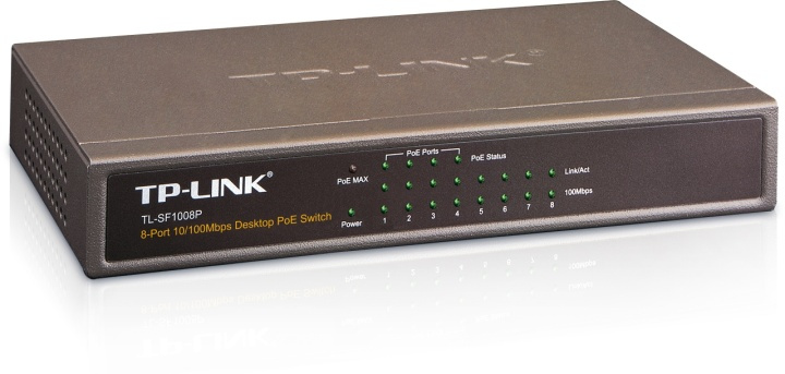 TP-LINK Switch 8port 10/100 PoE Bordsmodell in de groep COMPUTERS & RANDAPPARATUUR / Netwerk / Schakelaars / 10/100Mbps bij TP E-commerce Nordic AB (38-11407)