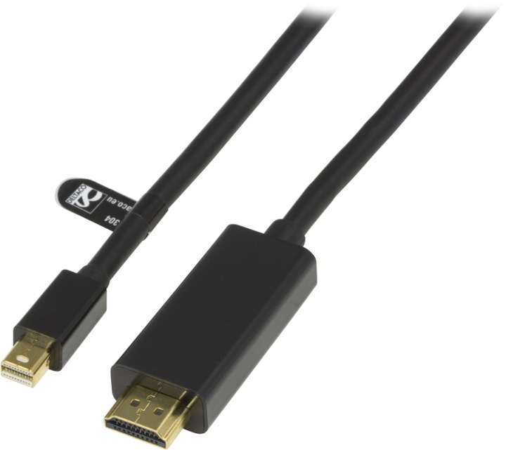 DELTACO mini DisplayPort to HDMI cable with audio, Full HD @60Hz, 1m, in de groep COMPUTERS & RANDAPPARATUUR / Computerkabels / DisplayPort / Kabels bij TP E-commerce Nordic AB (38-11726)