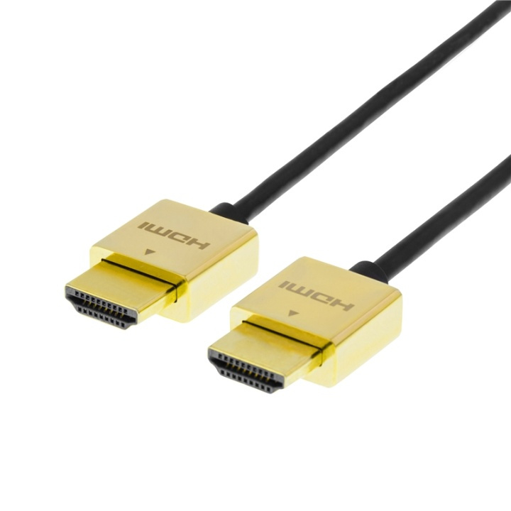 DELTACO PRIME tunn HDMI-kabe med guldpläterade zink-kontakter, 2m in de groep HOME ELECTRONICS / Kabels & Adapters / HDMI / Kabels bij TP E-commerce Nordic AB (38-11808)