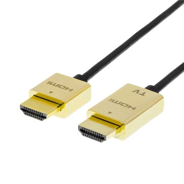 DELTACO PRIME tunn HDMI-kabe med guldpläterade zink-kontakter, 3m in de groep HOME ELECTRONICS / Kabels & Adapters / HDMI / Kabels bij TP E-commerce Nordic AB (38-11809)