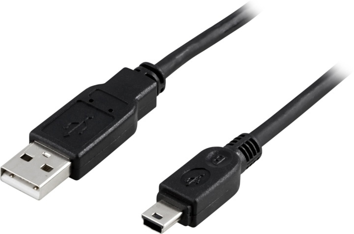 DELTACO USB 2.0 kabel Typ A Hane - Typ Mini B Hane 1m, svart in de groep COMPUTERS & RANDAPPARATUUR / Computerkabels / USB / Mini-USB / Kabels bij TP E-commerce Nordic AB (38-1186)