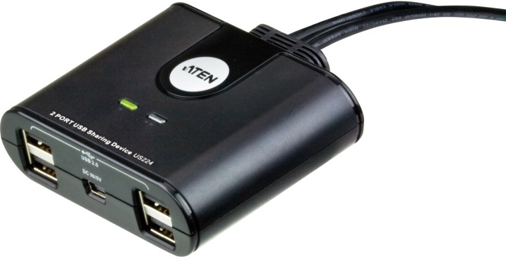 ATEN US224 manuell USB 2.0-switch, 2 datorer till 4 enheter, 1,8m, sva in de groep COMPUTERS & RANDAPPARATUUR / Computeraccessoires / USB-hubs bij TP E-commerce Nordic AB (38-11937)