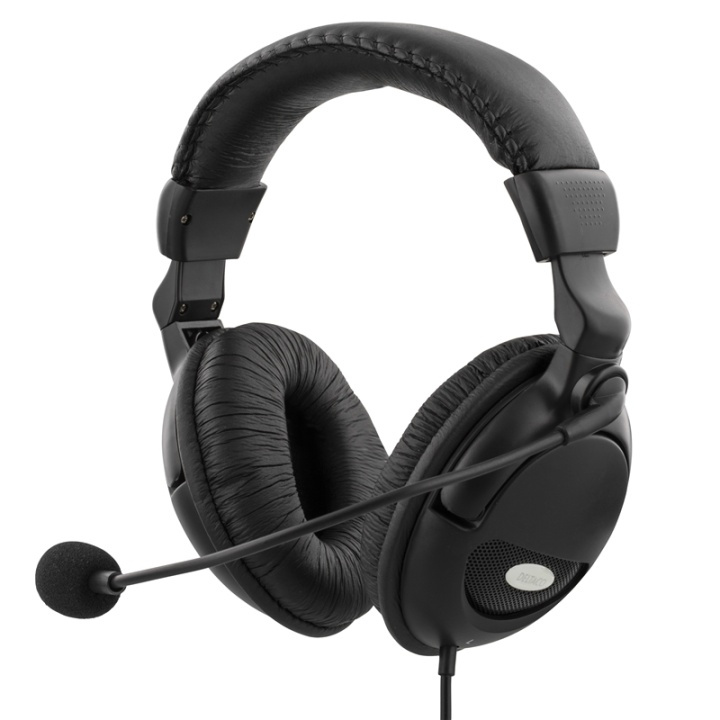 DELTACO headset med mikrofon och volymkontroll 2m kabel, svart in de groep COMPUTERS & RANDAPPARATUUR / Computeraccessoires / Koptelefoon bij TP E-commerce Nordic AB (38-1235)