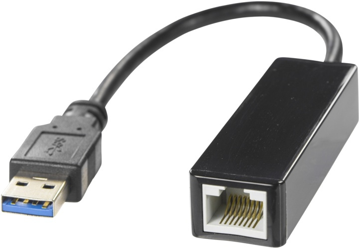 DELTACO USB 3.0 nätverksadapter, gigabit, 1xRJ45, svart in de groep COMPUTERS & RANDAPPARATUUR / Netwerk / Netwerkkaarten / USB bij TP E-commerce Nordic AB (38-14390)