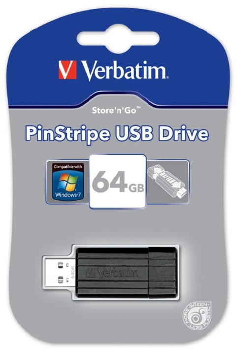 Verbatim Store-N-Go PinStripe 64GB (49065) in de groep HOME ELECTRONICS / Opslagmedia / USB-geheugen / USB 2.0 bij TP E-commerce Nordic AB (38-14599)