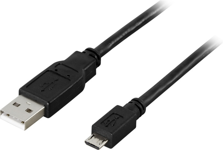 DELTACO USB 2.0 typ A till Micro-B USB, 5-pin, 2m, svart in de groep SMARTPHONE & TABLETS / Opladers & Kabels / Kabels / Kabels microUSB bij TP E-commerce Nordic AB (38-1571)