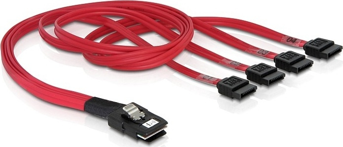 DeLOCK multilane SAS-kabel SFF8087 till 4xSATA 7-pin, 50 cm in de groep COMPUTERS & RANDAPPARATUUR / Computerkabels / Interne / Stroomkabels & Adapters bij TP E-commerce Nordic AB (38-16172)