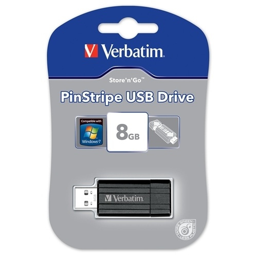 Verbatim Store-N-Go PinStripe 8GB (49062) in de groep HOME ELECTRONICS / Opslagmedia / USB-geheugen / USB 2.0 bij TP E-commerce Nordic AB (38-1619)