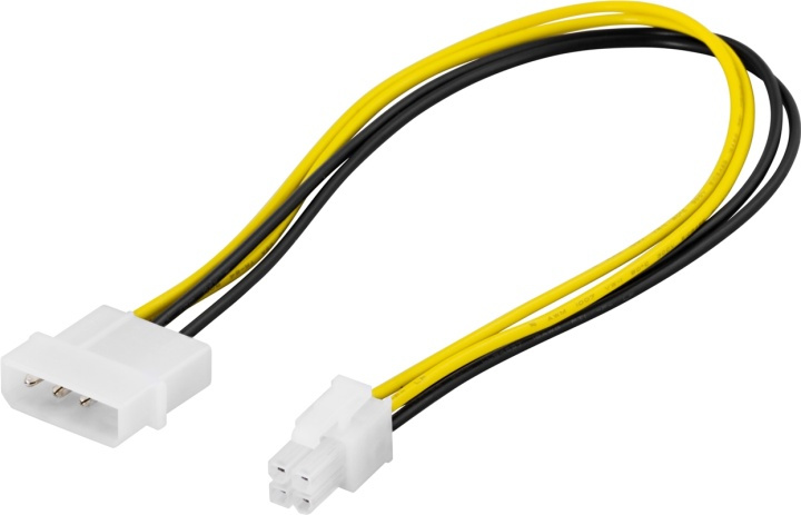 DELTACO adapterkabel 4-pin till ATX12V(P4), 30cm in de groep COMPUTERS & RANDAPPARATUUR / Computerkabels / Interne / Stroomkabels & Adapters bij TP E-commerce Nordic AB (38-16256)