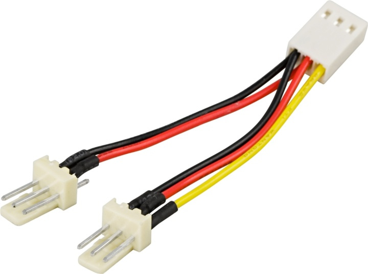 DELTACO adapterkabel för 3-pins fläktar, Y-kabel 2-1 in de groep COMPUTERS & RANDAPPARATUUR / Computerkabels / Interne / Stroomkabels & Adapters bij TP E-commerce Nordic AB (38-16259)