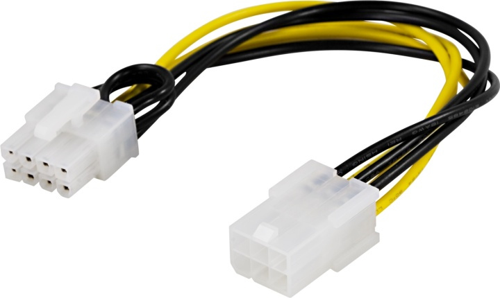 DELTACO adapterkabel, 6-pin PCI-Express till 8-pin PCI-Express, 10 cm in de groep COMPUTERS & RANDAPPARATUUR / Computerkabels / Interne / Stroomkabels & Adapters bij TP E-commerce Nordic AB (38-16262)