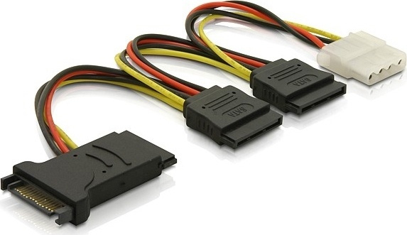 DELTACO Y-strömadapter 15-pin SATA-ström & 4-pin, 3xSATA, 1xIDE, 15 in de groep COMPUTERS & RANDAPPARATUUR / Computerkabels / Interne / Stroomkabels & Adapters bij TP E-commerce Nordic AB (38-16272)