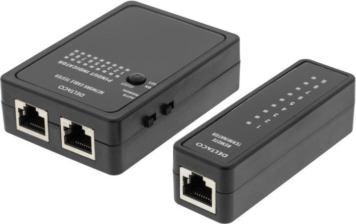 DELTACO kabeltester för RJ45/RJ12 & BNC, 2 delad, svart in de groep COMPUTERS & RANDAPPARATUUR / Computerkabels / Interne / Stroomkabels & Adapters bij TP E-commerce Nordic AB (38-16278)