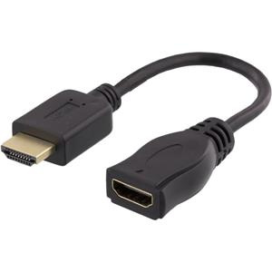 DELTACO HDMI 1.4 förlängningskabel, 10cm, svart (HDMI-104) in de groep HOME ELECTRONICS / Kabels & Adapters / HDMI / Kabels bij TP E-commerce Nordic AB (38-16441)