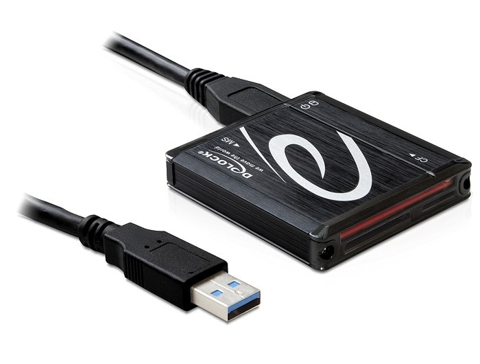 DeLOCK minneskortläsare, USB 3.0, microSD/SDHC/SDXC, CF, MS. MMC in de groep HOME ELECTRONICS / Opslagmedia / Geheugenkaartlezer bij TP E-commerce Nordic AB (38-16542)