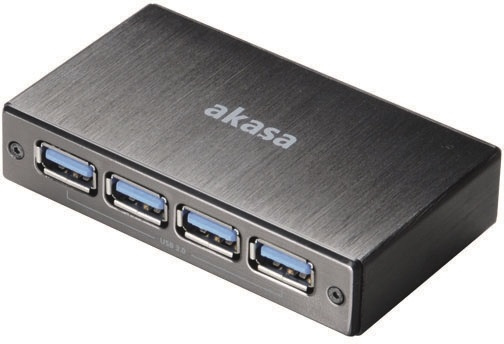 Akasa Connect 4SV, USB 3.0 hubb med fyra portar, borstad aluminum, sv in de groep COMPUTERS & RANDAPPARATUUR / Computeraccessoires / USB-hubs bij TP E-commerce Nordic AB (38-16588)