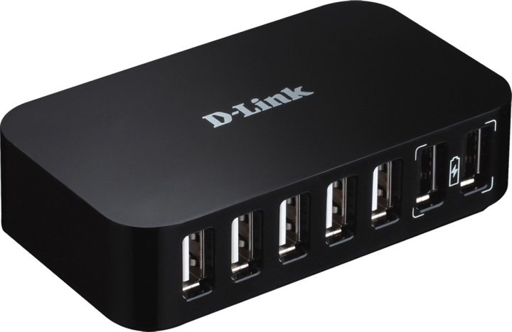 D-Link USB 2.0 Hub 7 portar, med nätadapter in de groep COMPUTERS & RANDAPPARATUUR / Computeraccessoires / USB-hubs bij TP E-commerce Nordic AB (38-16635)