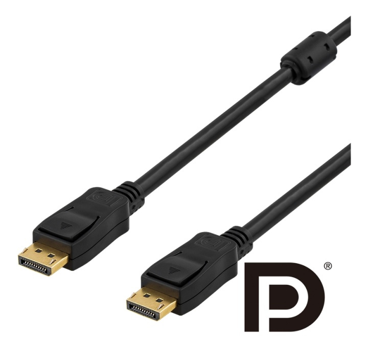 DELTACO PRME DisplayPort cable, Ultra HD @60Hz, 21.6 Gb/s, 3m, black, in de groep COMPUTERS & RANDAPPARATUUR / Computerkabels / DisplayPort / Kabels bij TP E-commerce Nordic AB (38-16730)