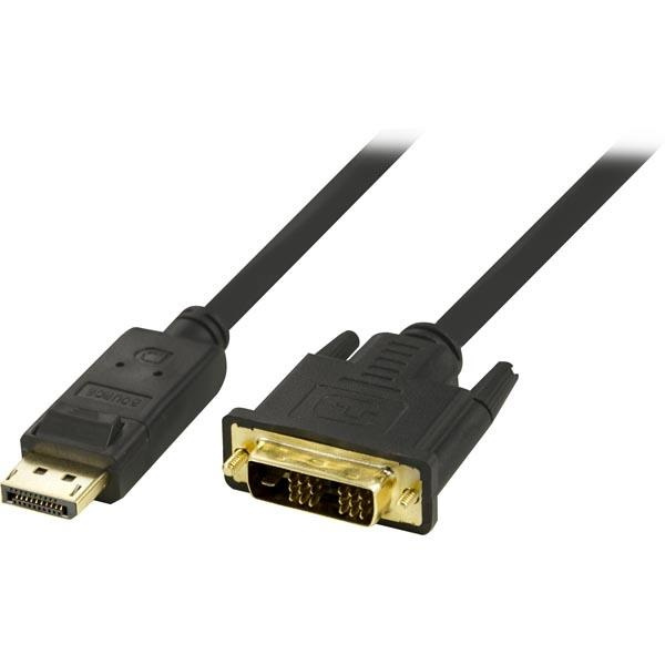DELTACO DisplayPort to DVI cable, 20-pin male - male, 3m, black in de groep COMPUTERS & RANDAPPARATUUR / Computerkabels / DisplayPort / Kabels bij TP E-commerce Nordic AB (38-16742)