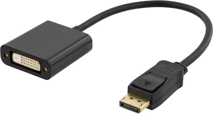 DELTACO DisplayPort to DVI-I Dual Link adapter, black, 0.2m in de groep COMPUTERS & RANDAPPARATUUR / Computerkabels / DisplayPort / Adapters bij TP E-commerce Nordic AB (38-16747)