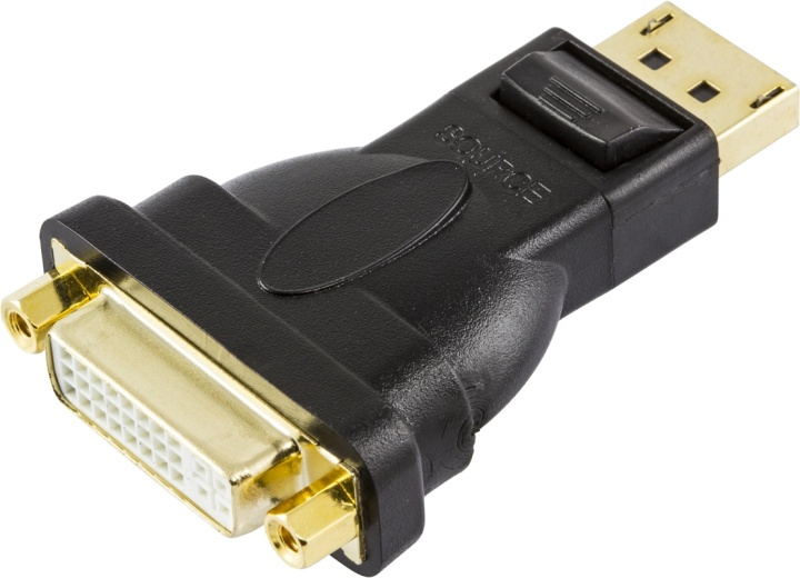 DELTACO DisplayPort to DVI-I Dual Link adapter, black in de groep COMPUTERS & RANDAPPARATUUR / Computerkabels / DisplayPort / Adapters bij TP E-commerce Nordic AB (38-16751)
