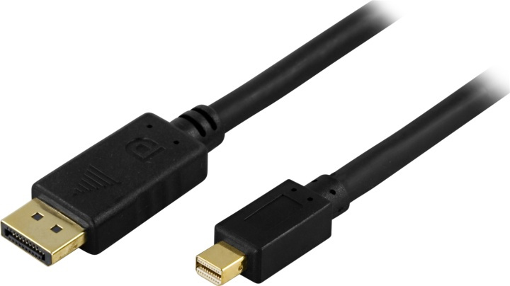 DELTACO DisplayPort to Mini DisplayPort cable, 2m, black in de groep COMPUTERS & RANDAPPARATUUR / Computerkabels / DisplayPort / Kabels bij TP E-commerce Nordic AB (38-16776)